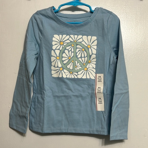 Cat & Jack Girls Long Sleeve Tee Size XS 4/5 - Picture 1 of 4